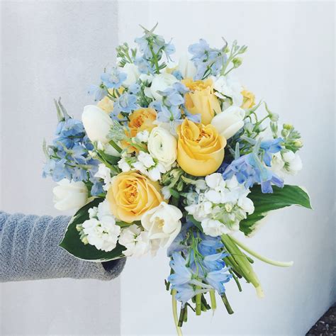 blue and yellow wedding bouquets|blue and yellow themed wedding.